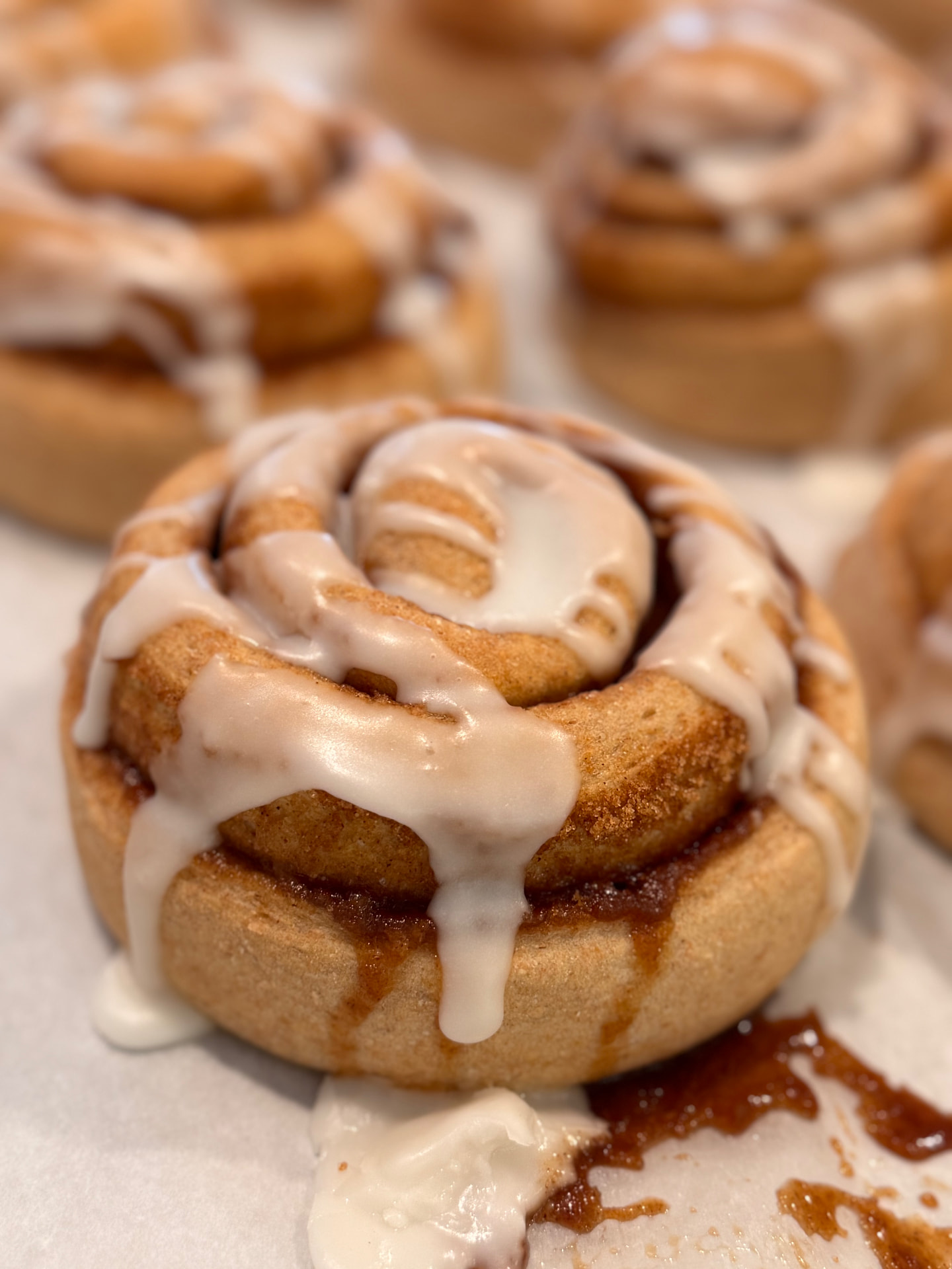 Glazed cinnamon rolls made from scratch every morning